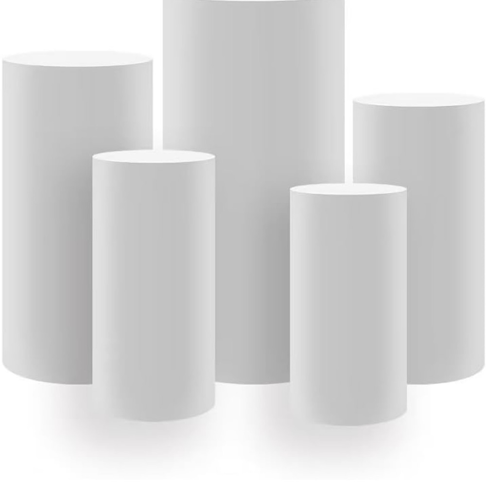 White Cylinder Pedestal Display Covers